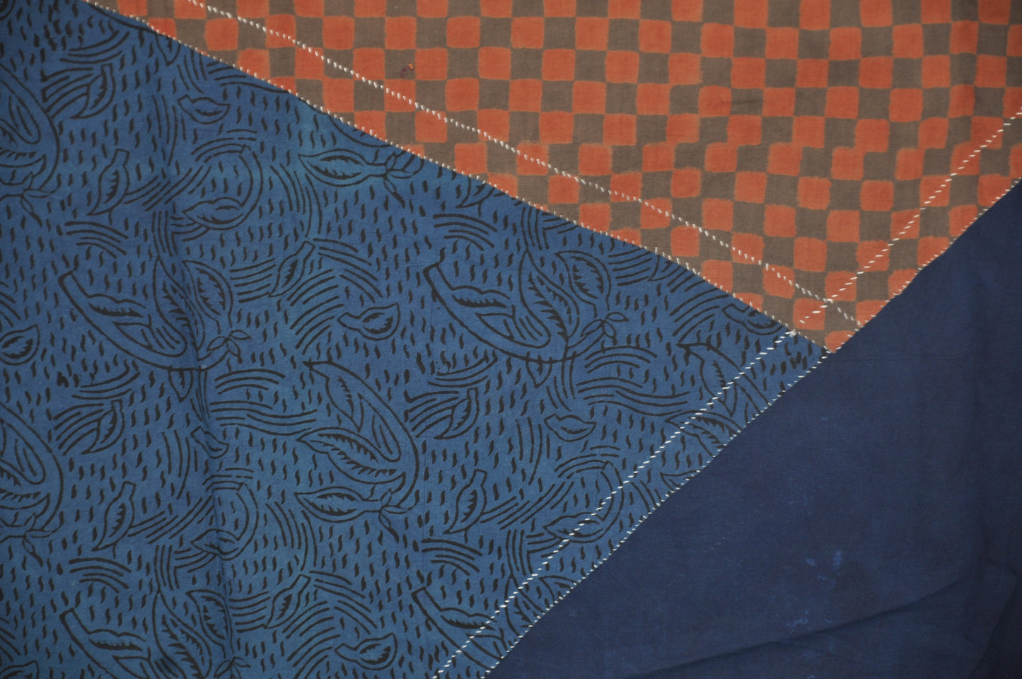 Hand-Stitched Patchwork Cotton Block Printed Dress-Shirt