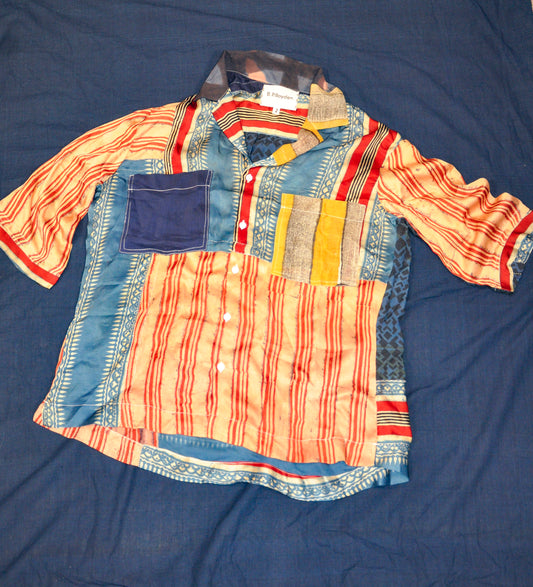 Hand-stitched Silk Short Sleeve Bowling Shirt