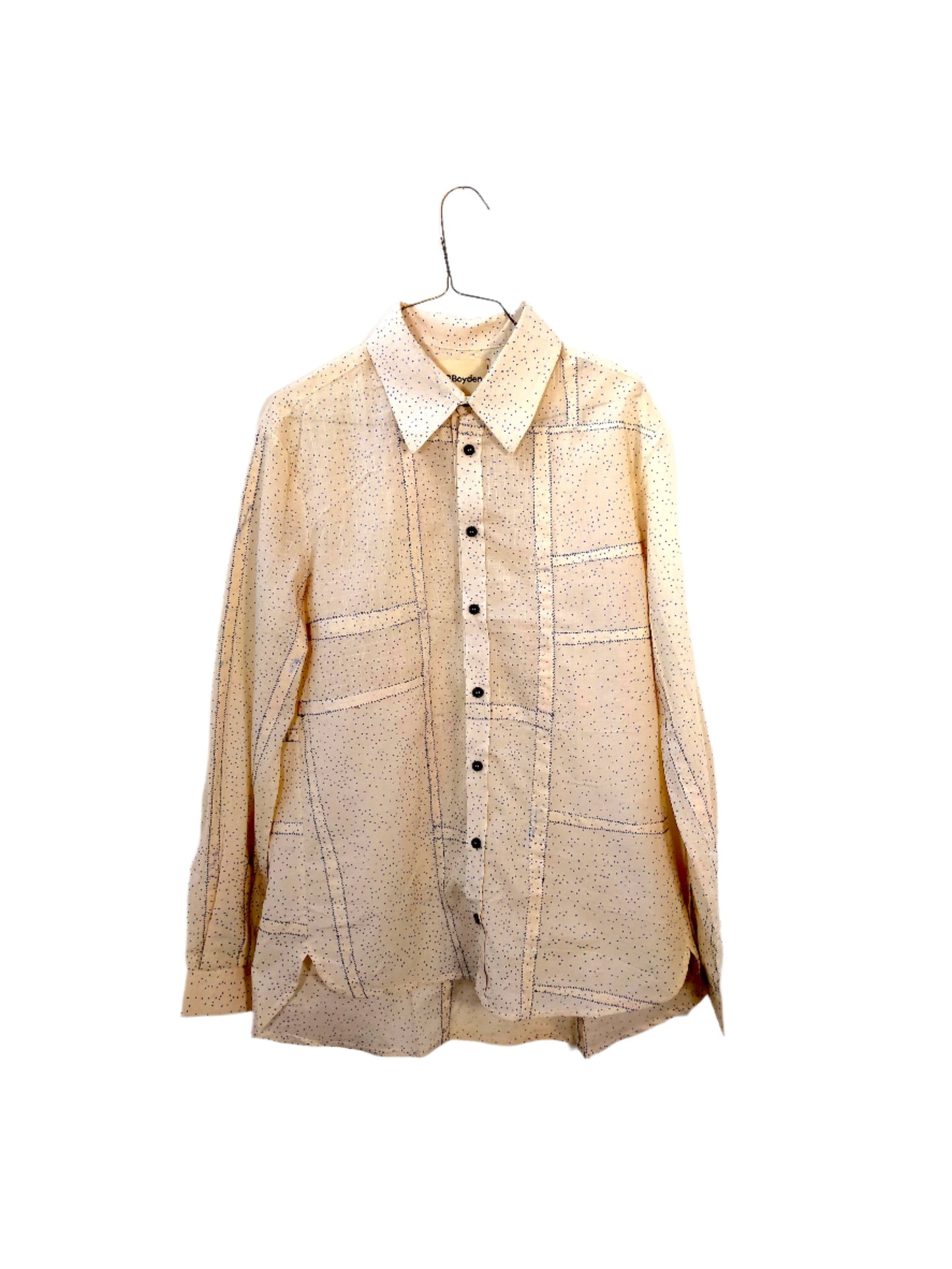 Hand-Stitched Patchwork Shirt White