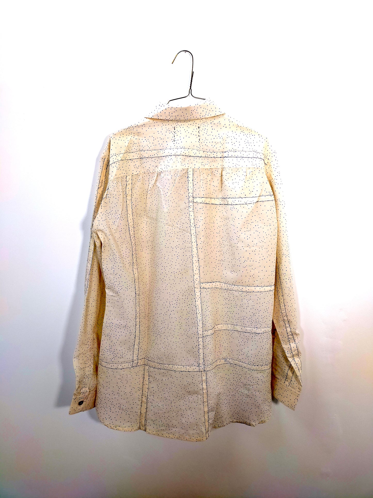 Hand-Stitched Patchwork Shirt White