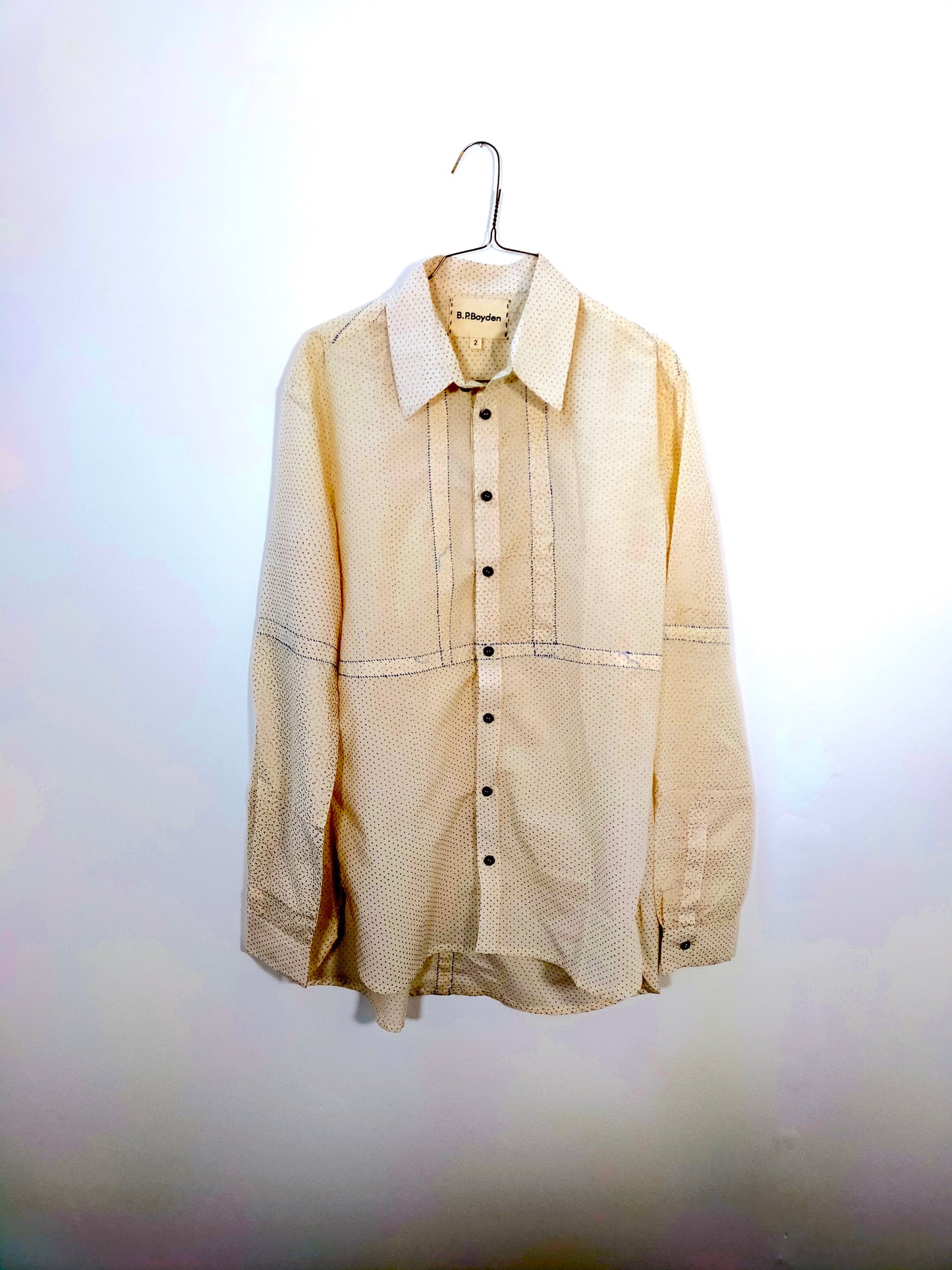 Hand-Stitched Patchwork Shirt White