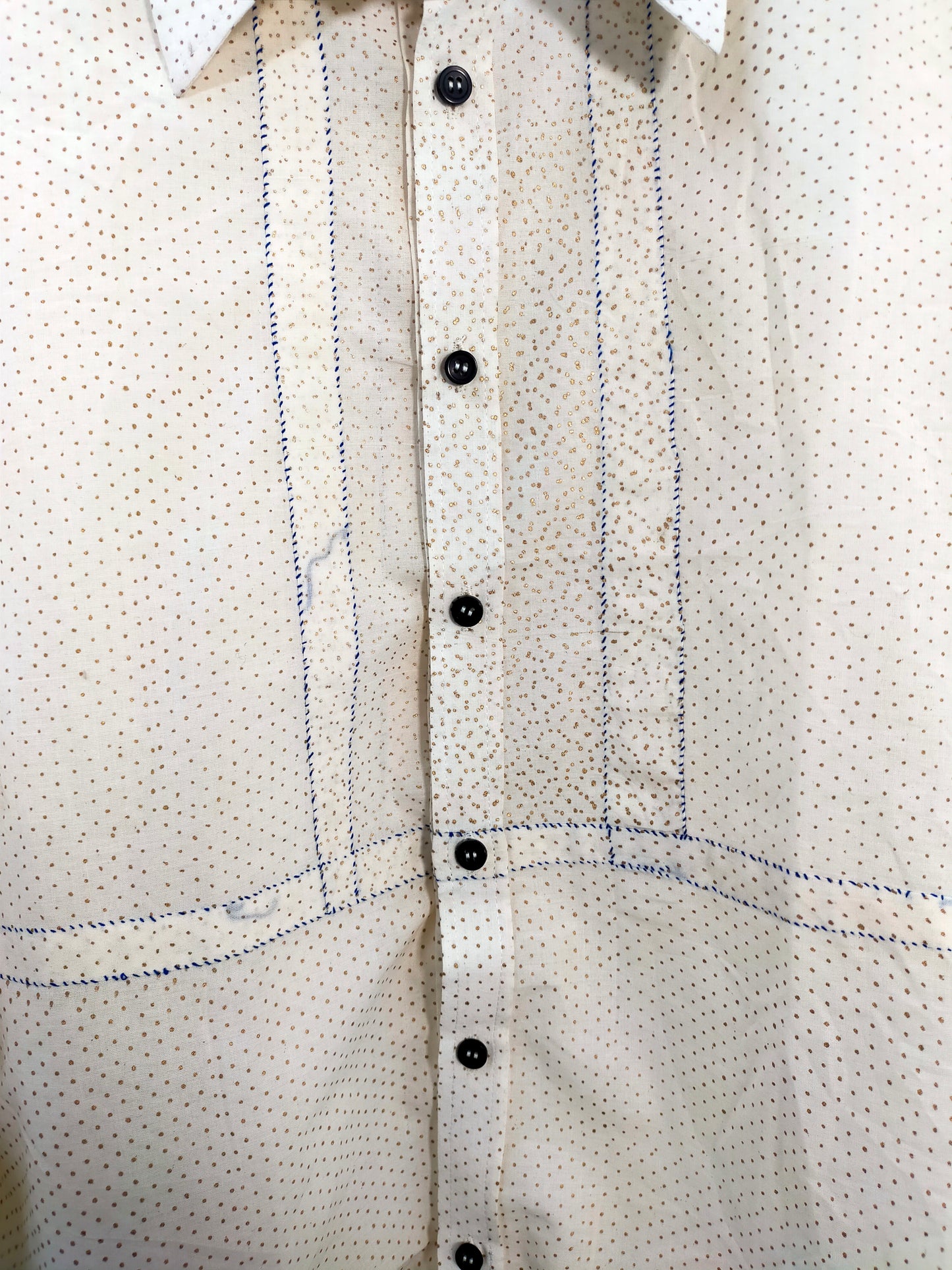 Hand-Stitched Patchwork Shirt White